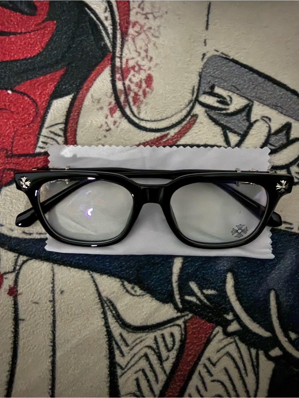 Chrome heart glasses